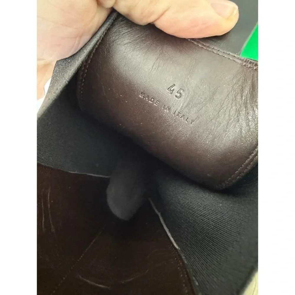 Bottega Veneta Military Calf Black Leather BV Green Black Tire Boots 630284, 43+